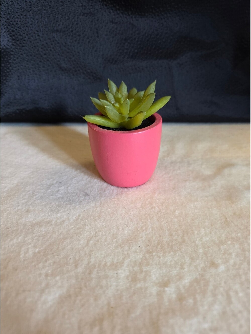 Small Faux Succulent in Bright Pink Pot Artificial Plant Desk Décor 3.25"